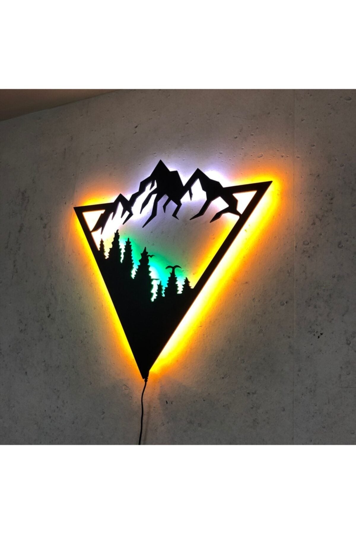 Geometrischer Berg – LED beleuchtete Wanddekoration Dschungel
