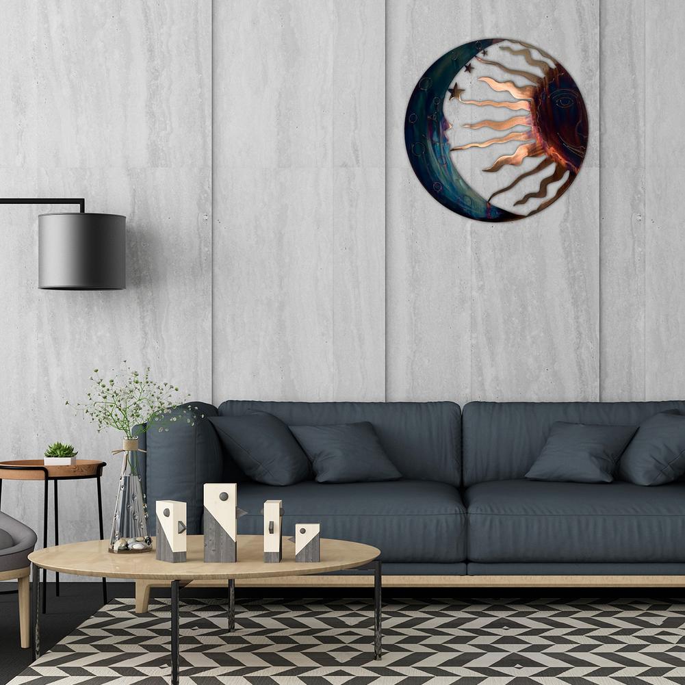 Sonne Mond Wanddekoration Wasserdicht Langlebig Metall Home-Anhänger