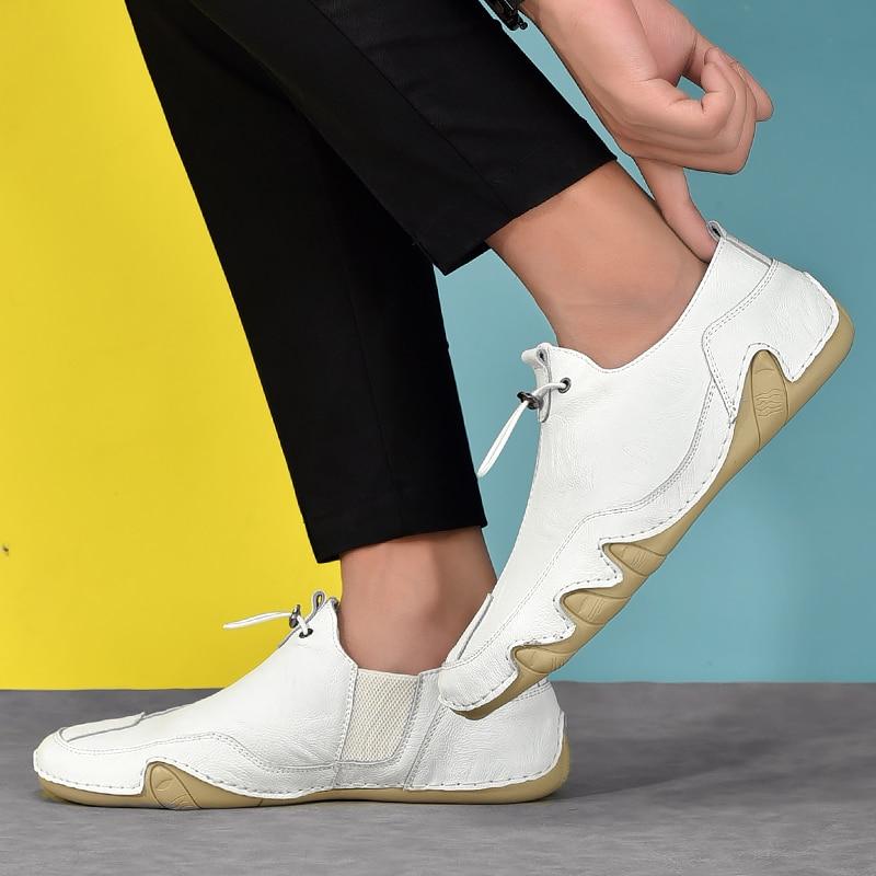 Herren Slipper Freizeitschuhe aus Leder Leichte Mokassins zum Hineinschlüpfen