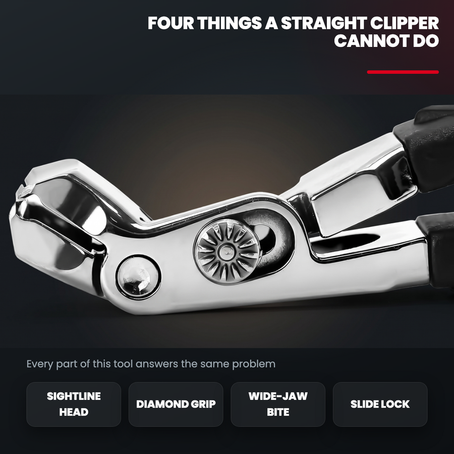 Sightline Head, Diamond Grip, Wide-Jaw Bite and Slide Lock features