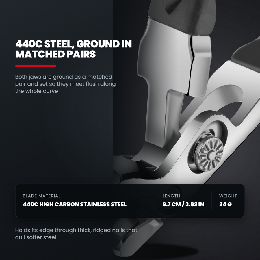 440C high carbon stainless steel blades ground in matched pairs