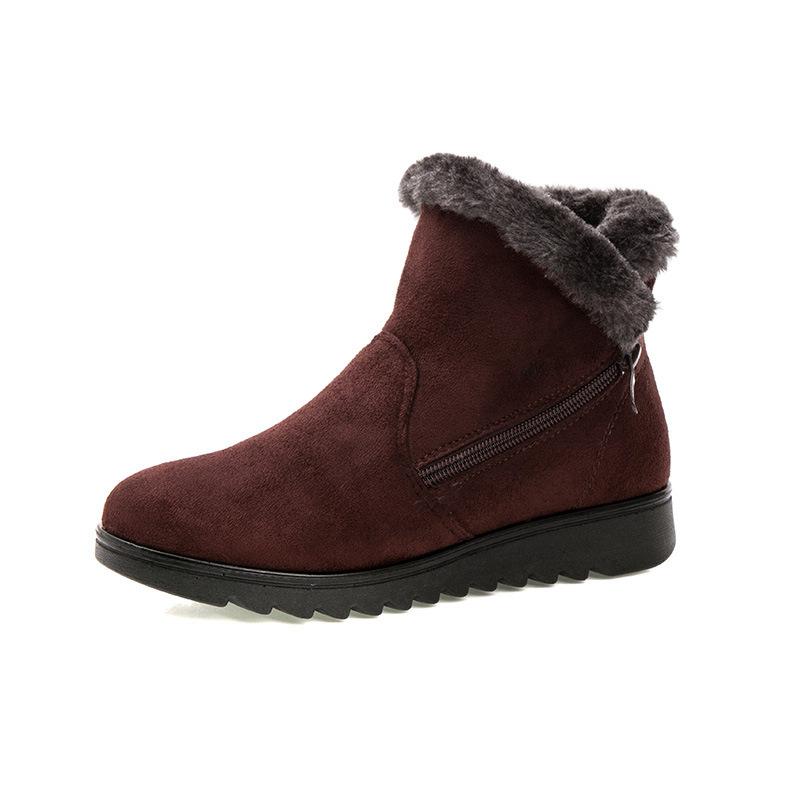 Dropshipping Freizeitstiefeletten Damen Winter Knöchelstiefel Damenschuhe 2021 Neue Mode Rutschfeste Warme Plüsch Reißverschluss Damen Schneestiefel