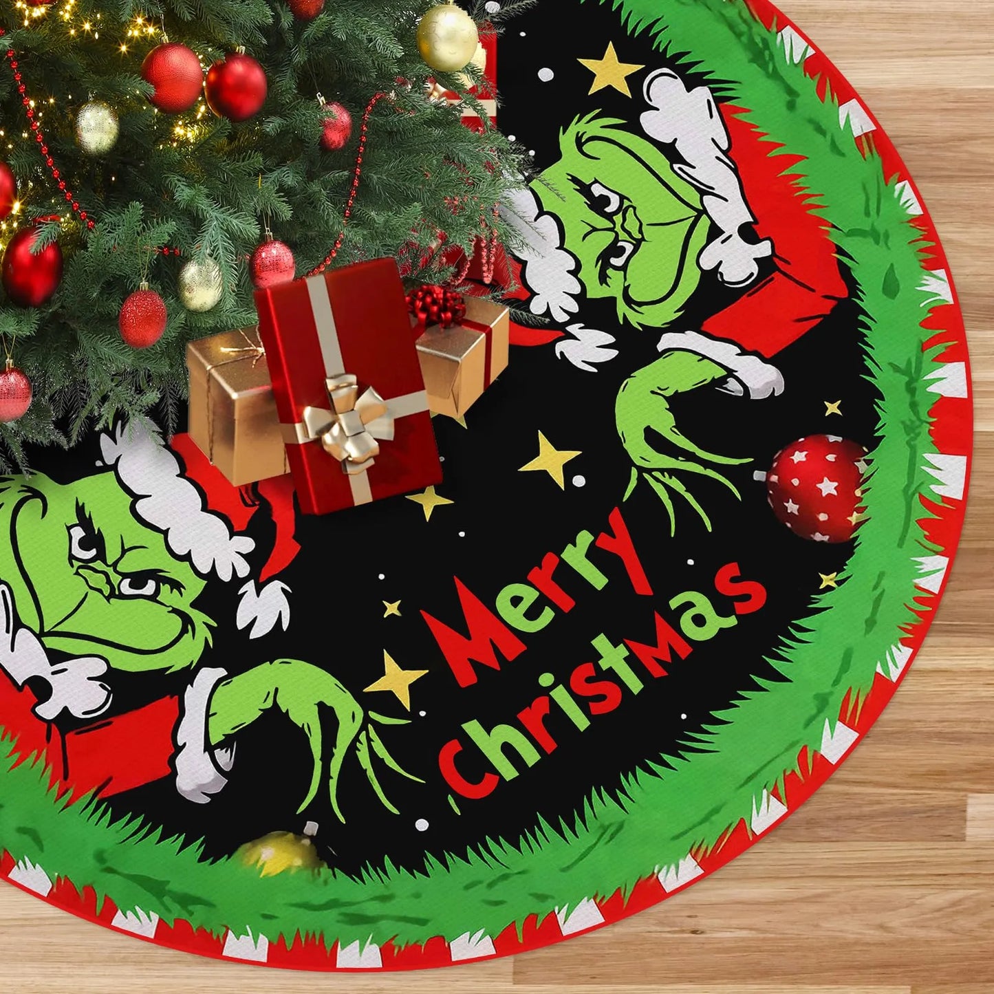 SheremArt Grinch Weihnachtsbaumdecke