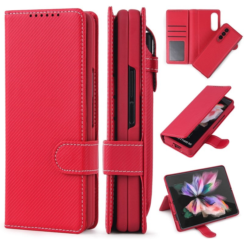 Nouvel étui de téléphone 2-en-1 en cuir avec emplacement pour stylo pour Samsung Galaxy Z Fold3 5G