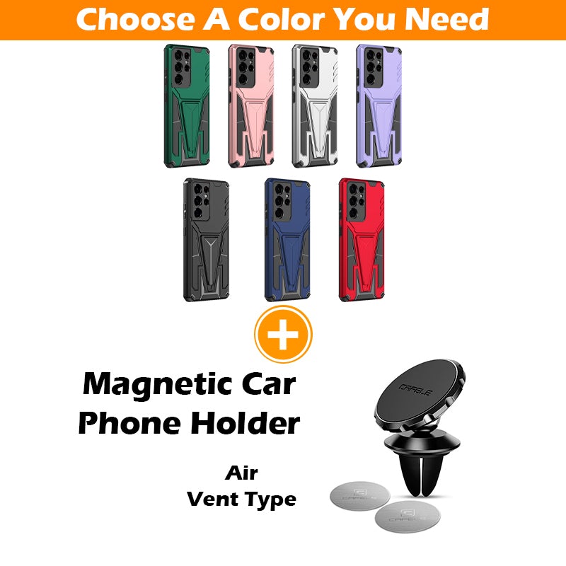 Neue Außergewöhnliche Armor Bracket Magnetische Handyhülle für Samsung S21 Ultra 5G