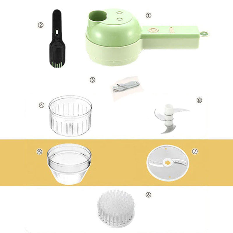 Ensemble Coupe-Légumes Électrique Portable 4 en 1