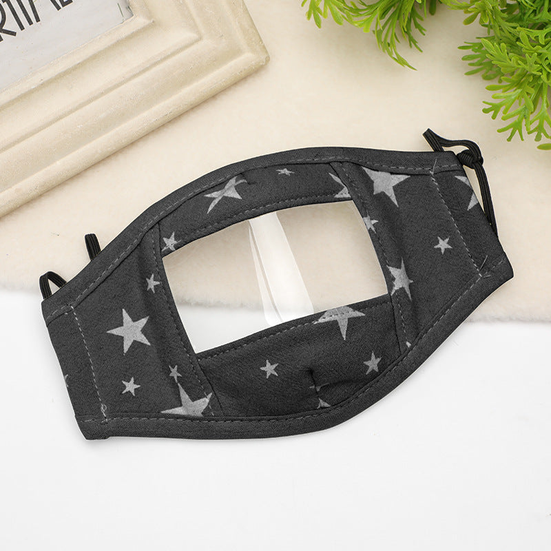 Baumwoll-Gesichtsmaske mit beschlagfreiem Klarsichtfenster für Kinder