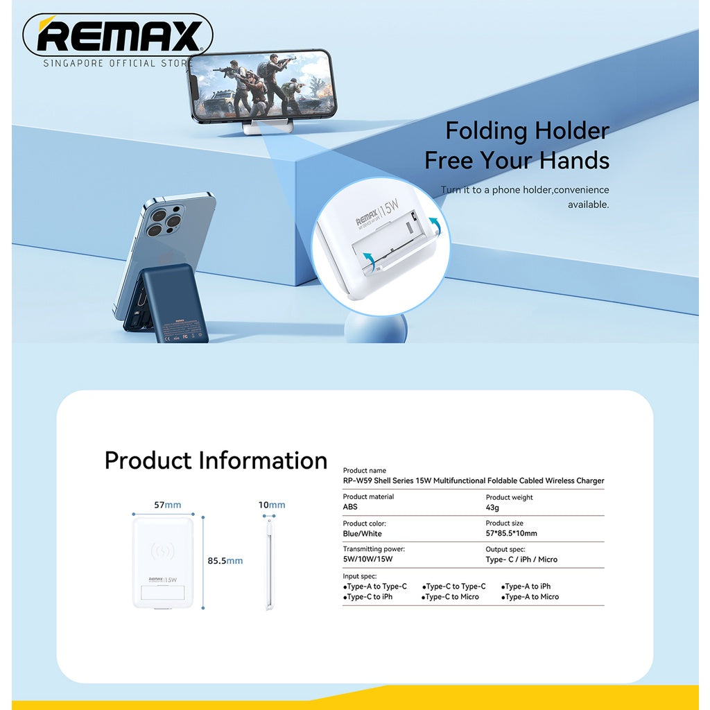 Remax Rp-w59 Shell Series 15w Multifunktionales Ladegerät