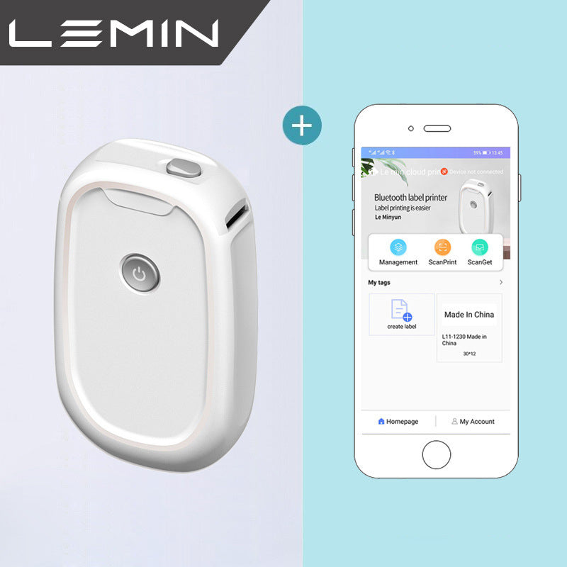 Kabelloser Bluetooth Mini Thermo Etikettendrucker