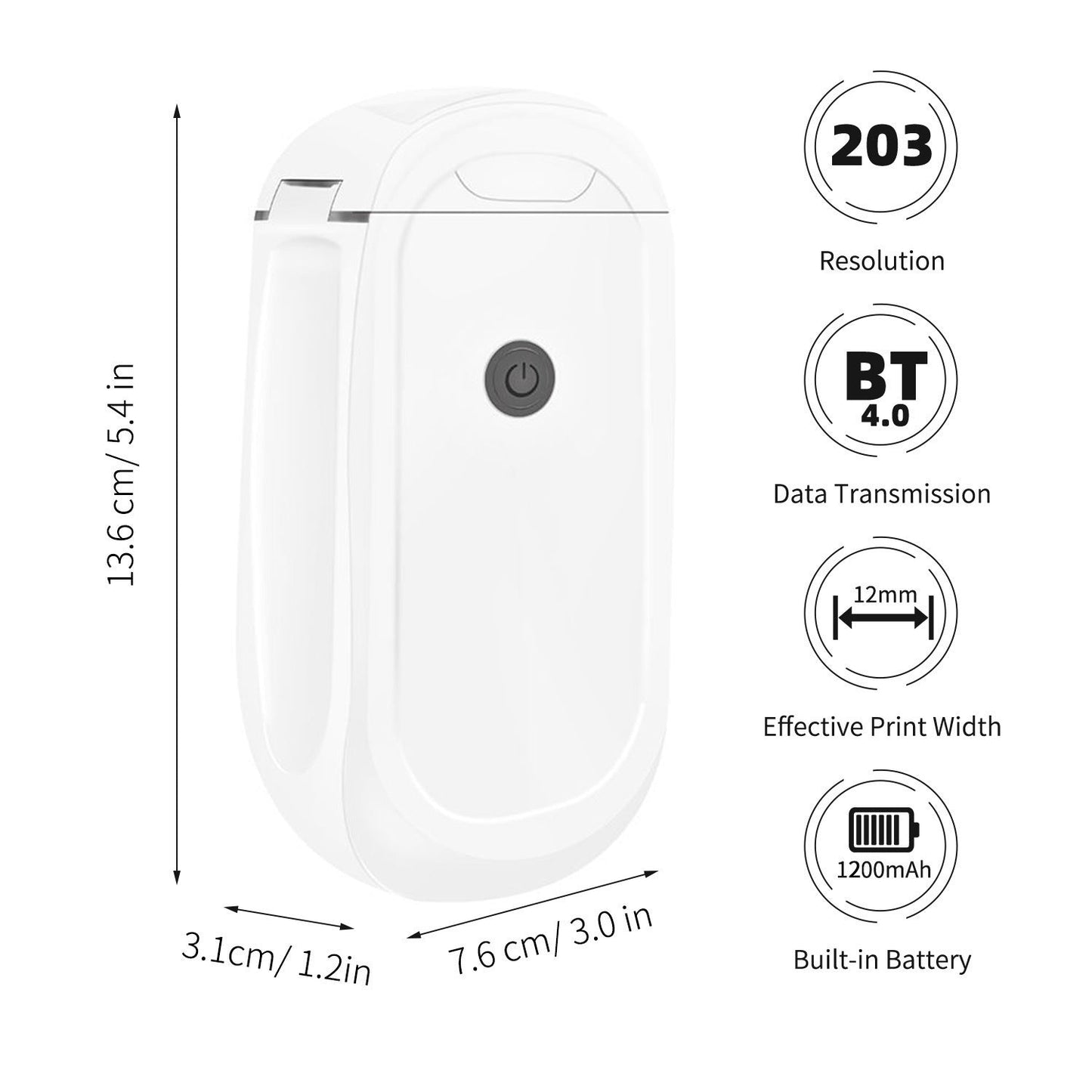 Kabelloser Bluetooth Mini Thermo Etikettendrucker