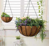 Metal Hanging Planter Basket with Coconut Liner