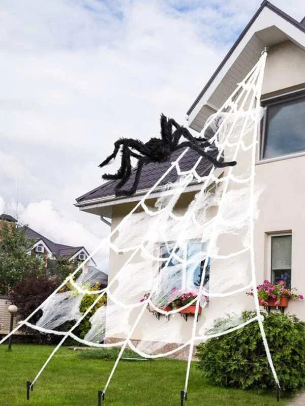 Halloween-Dekoration Spinnennetz und Spinne