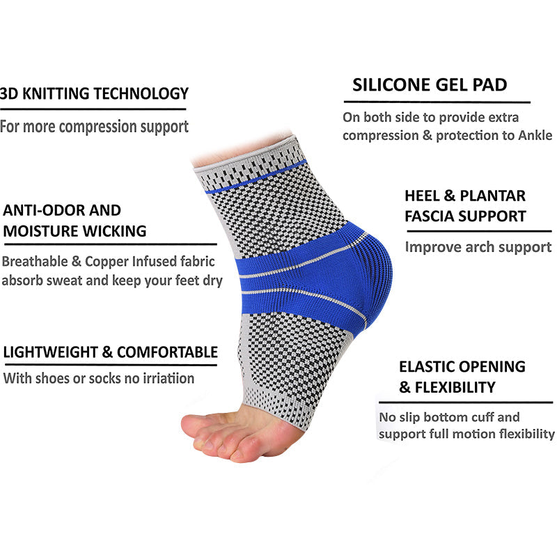 MODÉRÉ - SPORT Chevillère de compression avec coussinets viscoélastiques