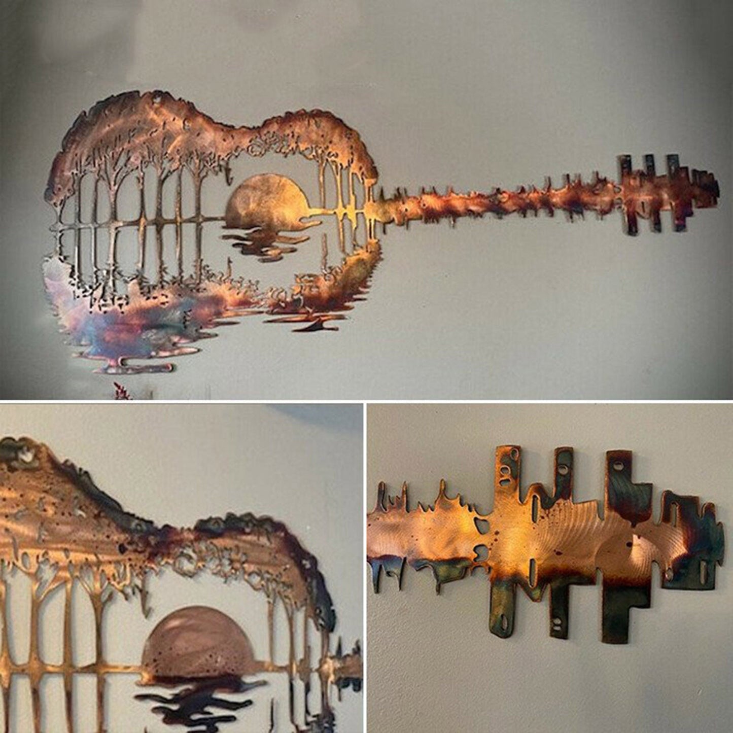 Handgemachte abstrakte Gitarre aus Metall | Gitarristenkunst