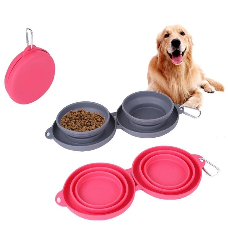 Ensemble gamelle de voyage pour chien