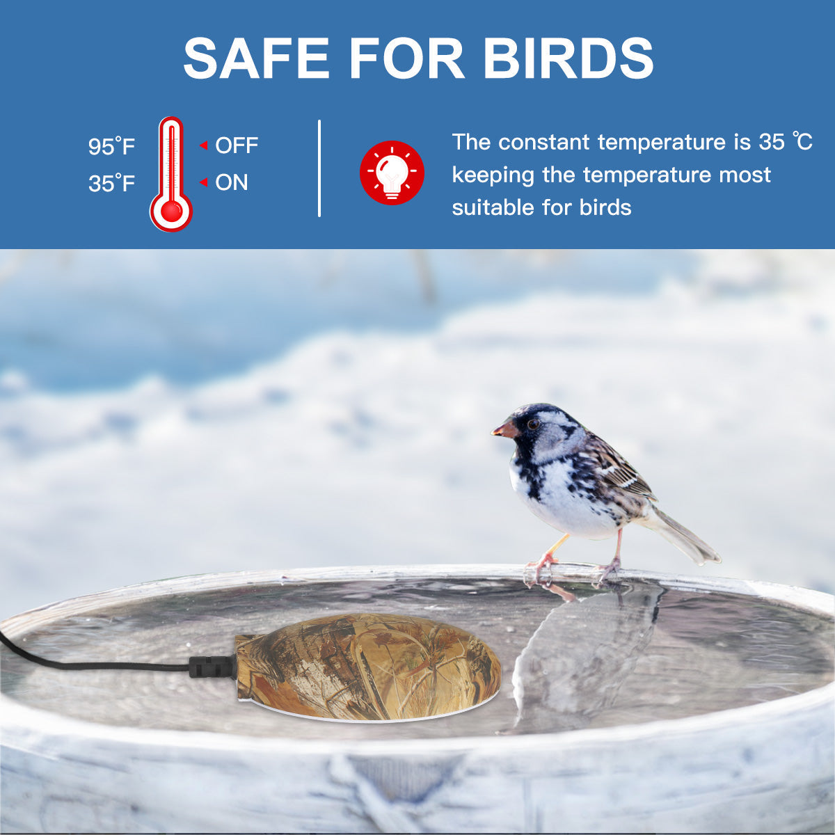 Vogelbadheizung für draußen verbessern