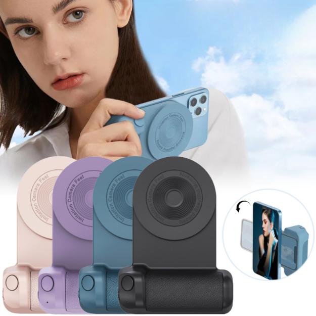 Poignée magnétique pour appareil photo avec support Bluetooth