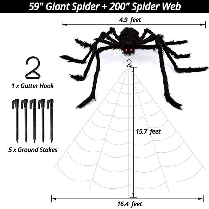 Halloween-Dekoration Spinnennetz und Spinne