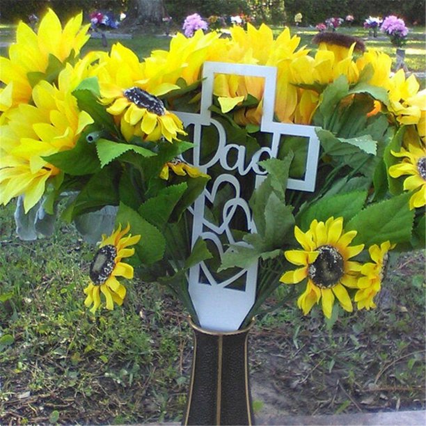 Metall Hohles Kreuz Grabschmuck Friedhofsornament für Verwandte