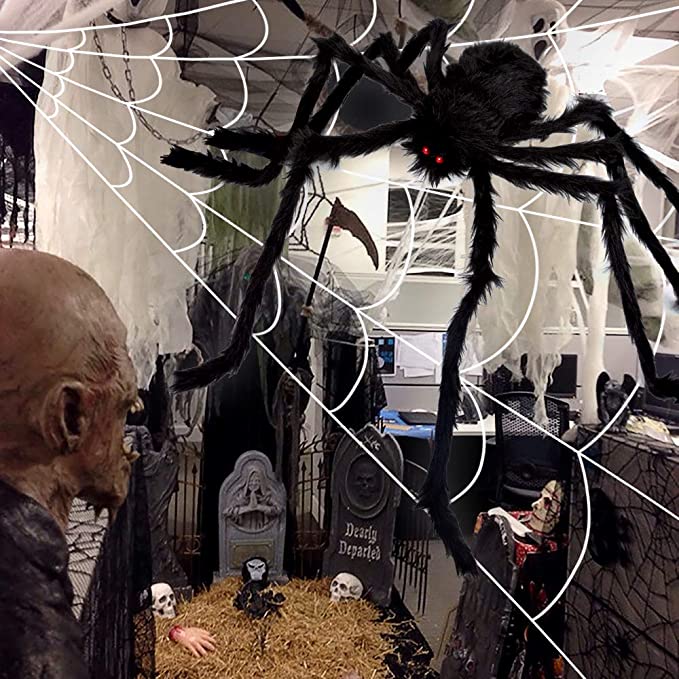 Halloween-Dekoration Spinnennetz und Spinne