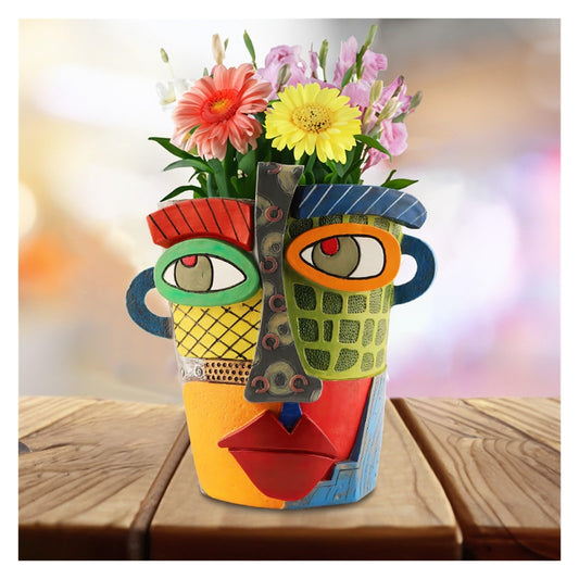 Sherem Pot de fleurs visage abstrait