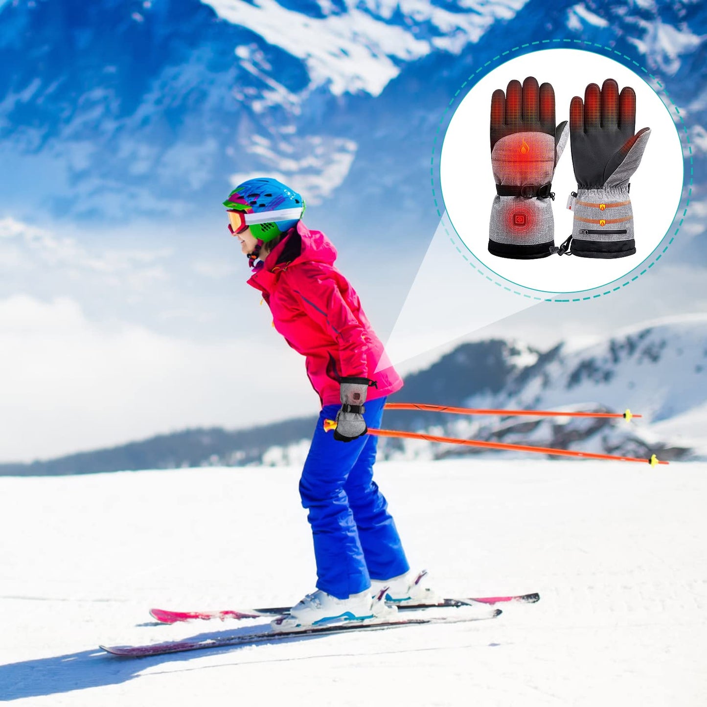 Gants chauffants à température réglable 40-55 °C