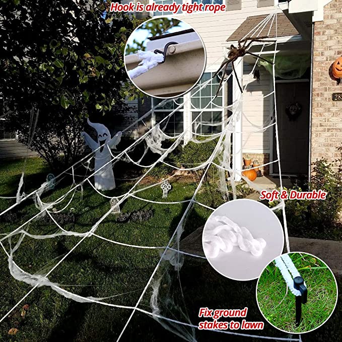 Halloween-Dekoration Spinnennetz und Spinne