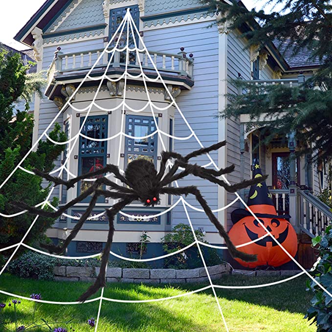 Halloween-Dekoration Spinnennetz und Spinne