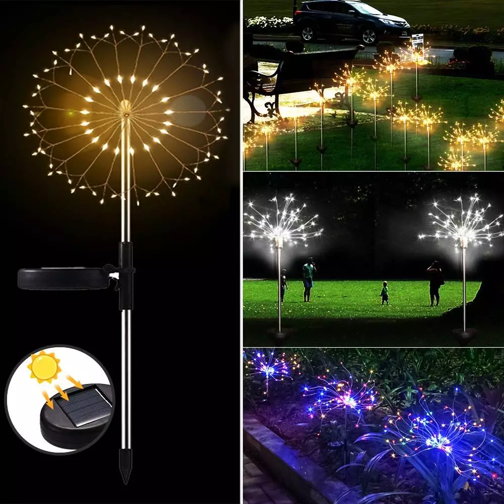 Lumière Solaire Extérieure Étanche Feux d'Artifice de Jardin - 150 LED