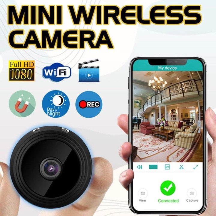 Mini caméra de sécurité magnétique sans fil HD 1080p