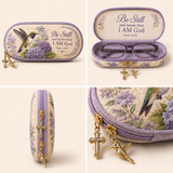 ✝️ Be Still Hummingbird Quilted Glasses Case