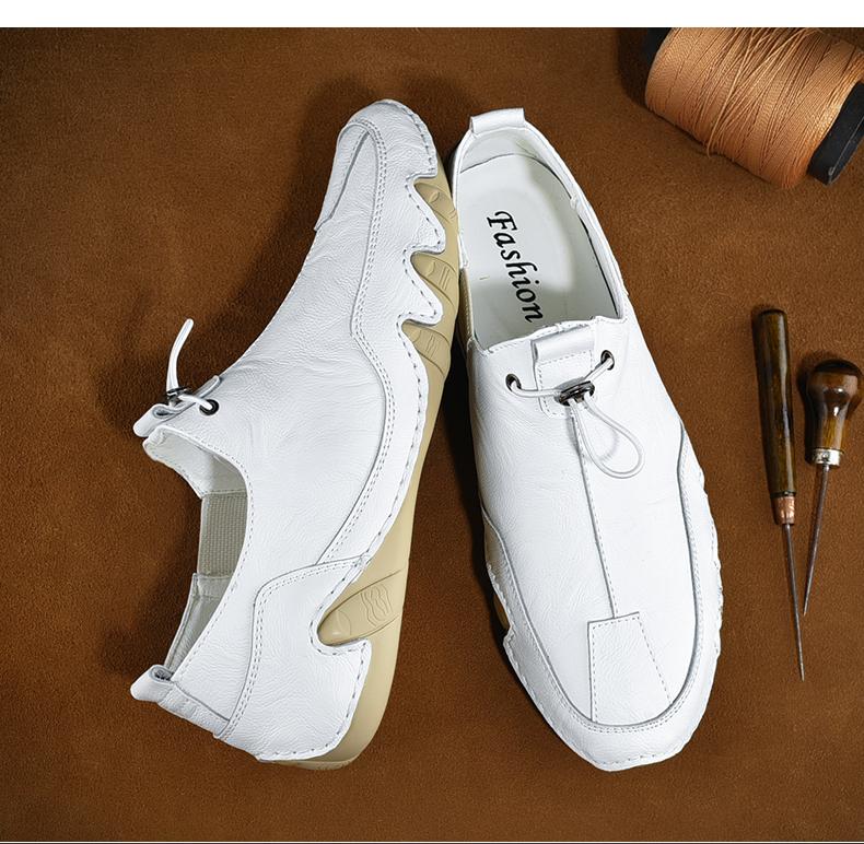 Herren Slipper Freizeitschuhe aus Leder Leichte Mokassins zum Hineinschlüpfen