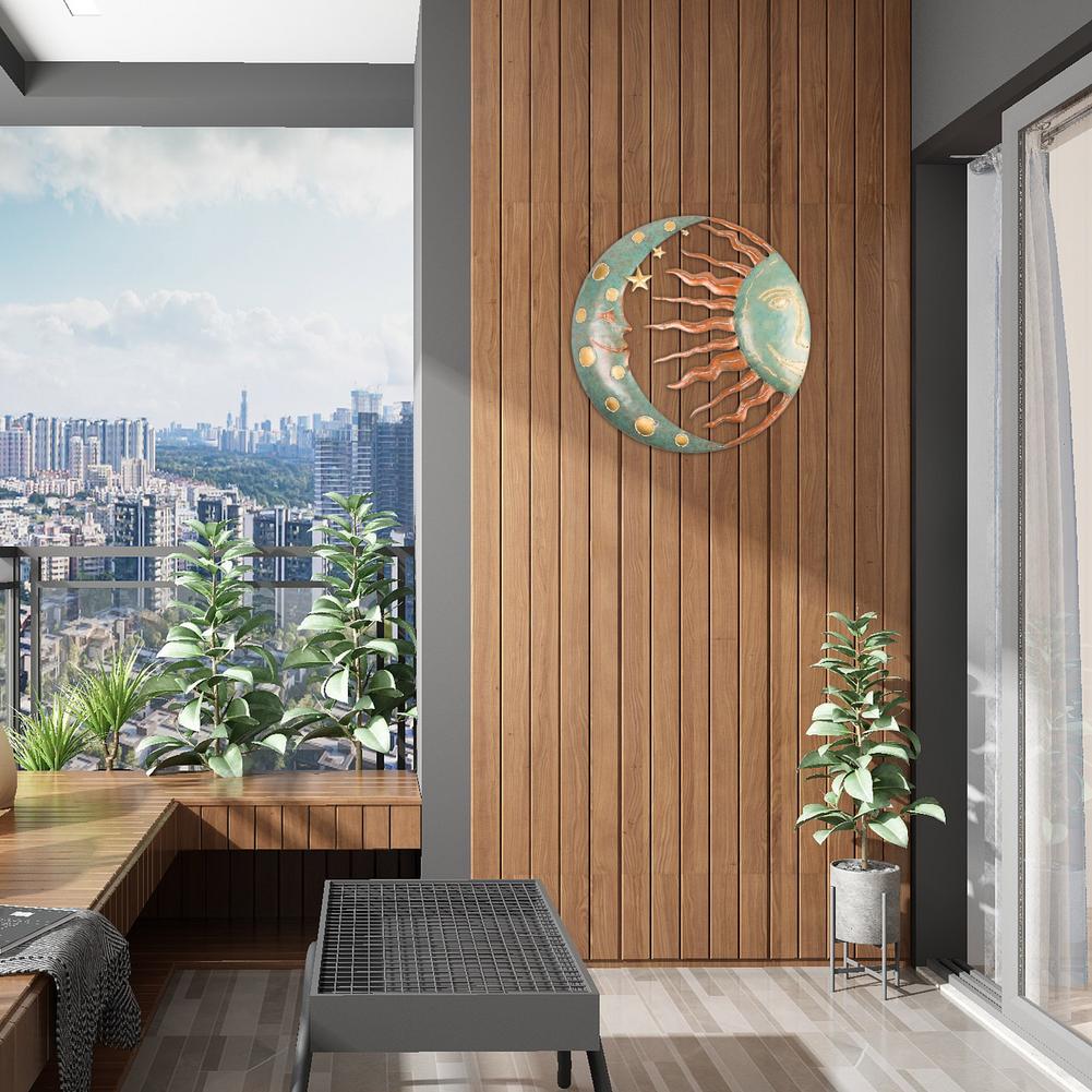 Sonne Mond Wanddekoration Wasserdicht Langlebig Metall Home-Anhänger