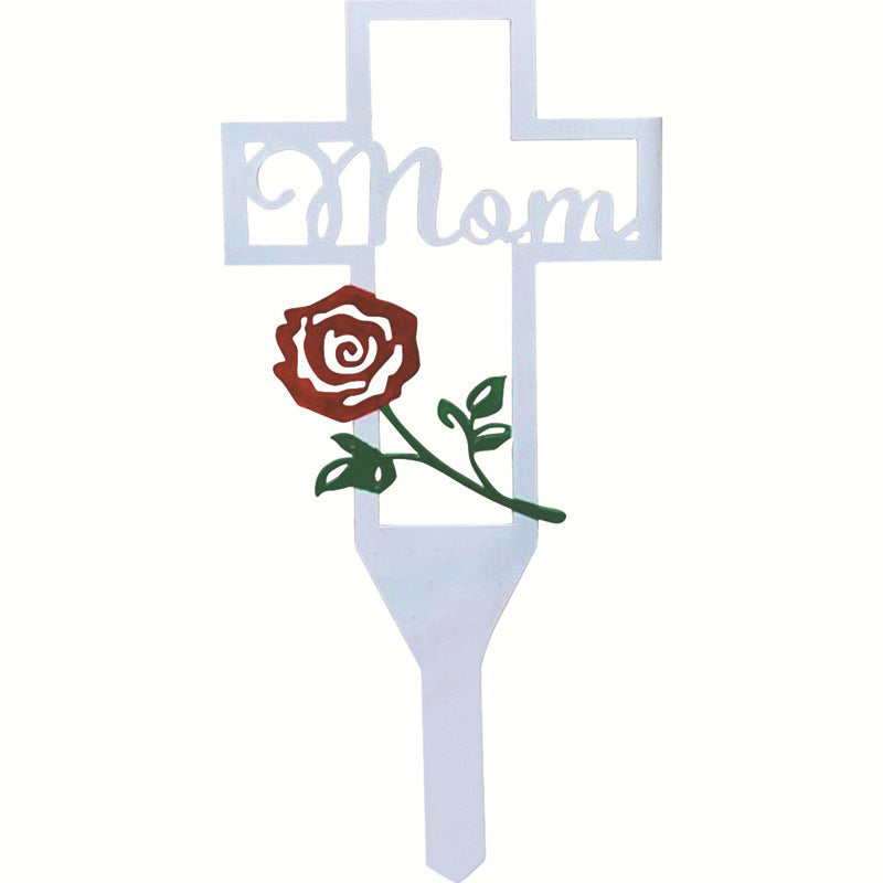 Metall Hohles Kreuz Grabschmuck Friedhofsornament für Verwandte