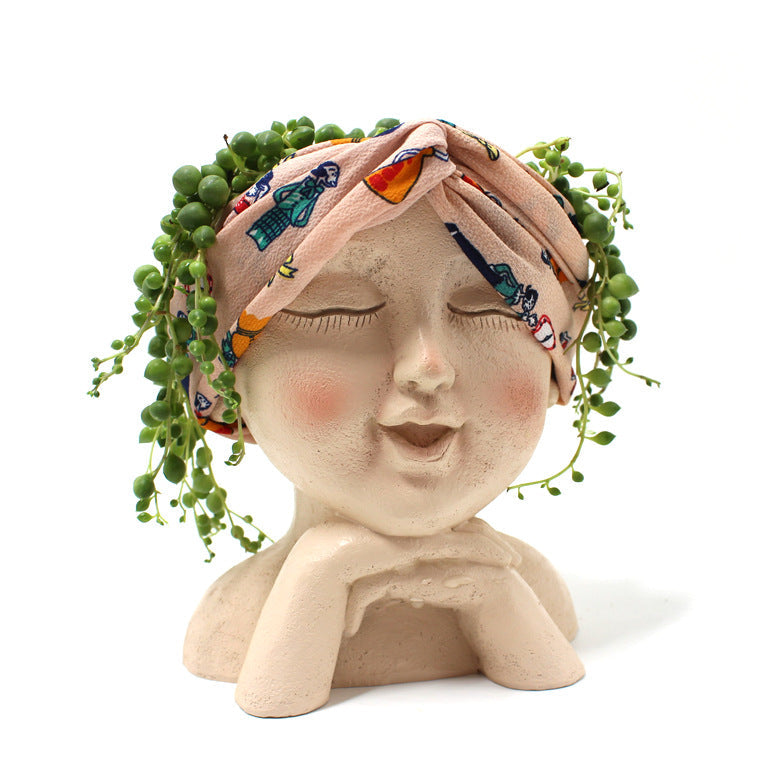 Pot de fleurs visage Pot de fleurs tête Pot de fleurs succulent en sueur
