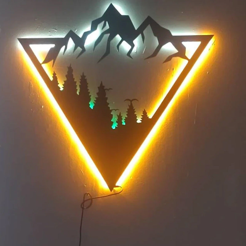 Geometrischer Berg – LED beleuchtete Wanddekoration Dschungel