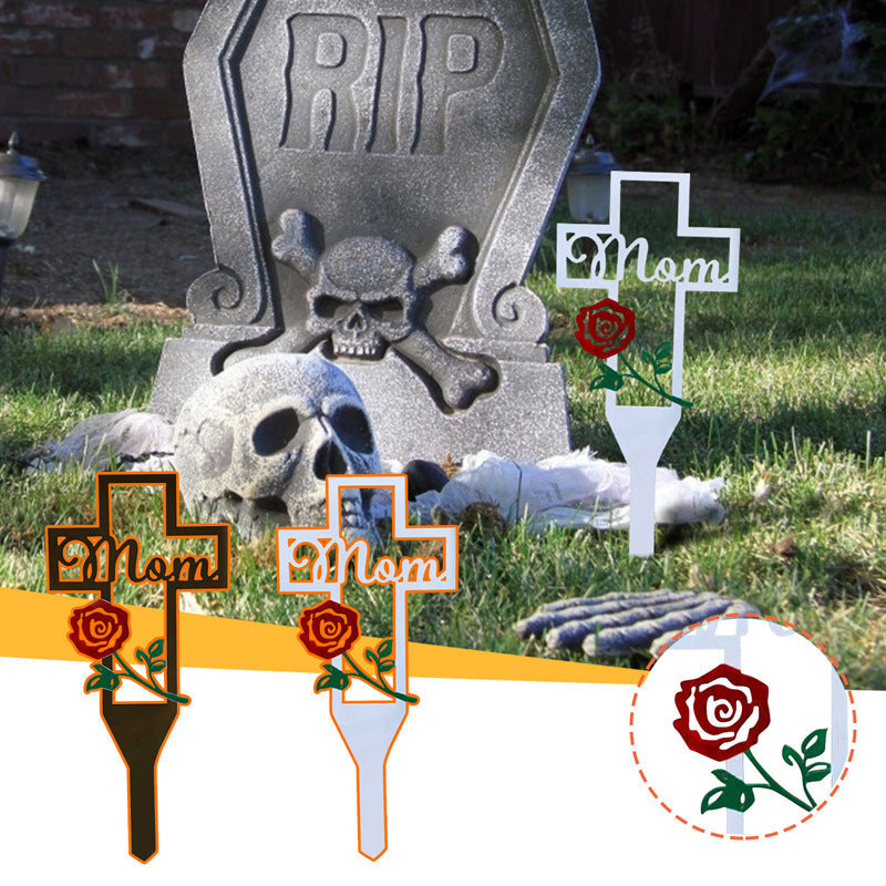 Metall Hohles Kreuz Grabschmuck Friedhofsornament für Verwandte