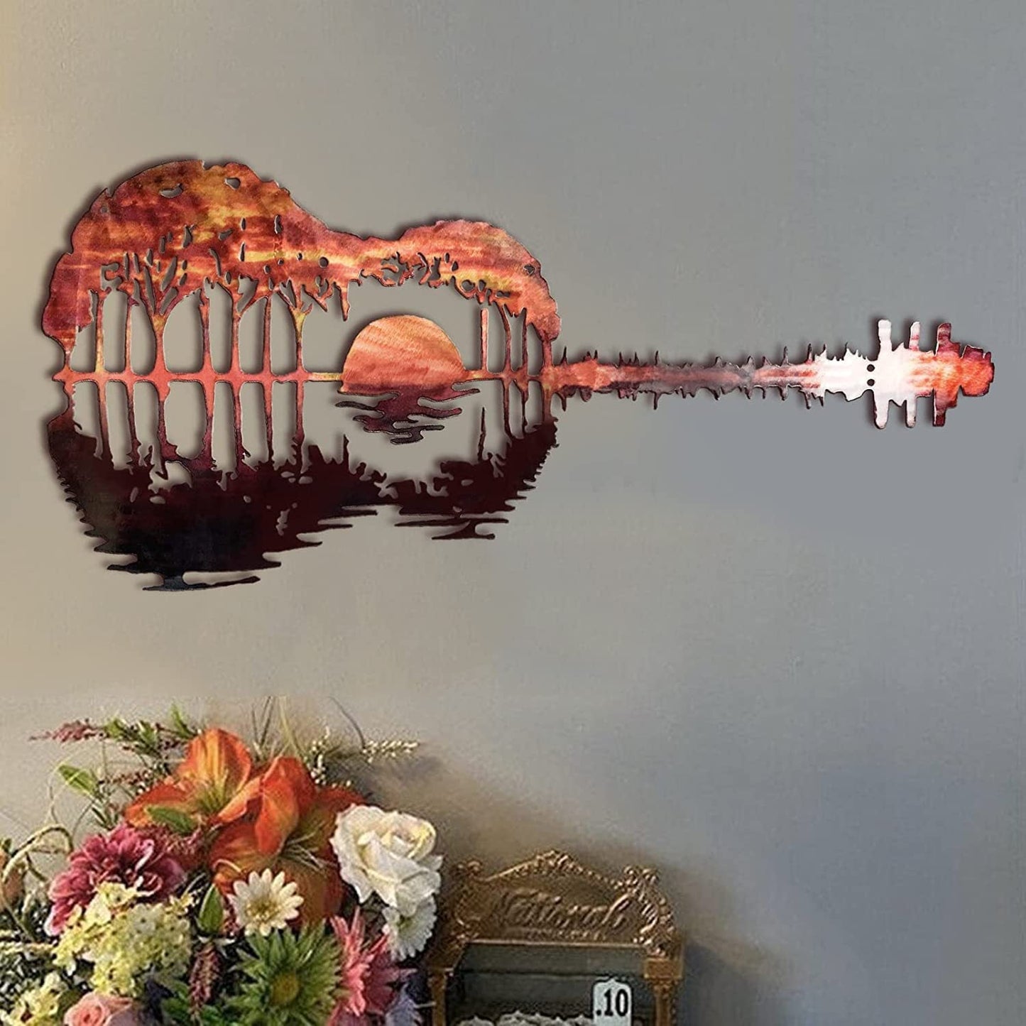 Handgemachte abstrakte Gitarre aus Metall | Gitarristenkunst