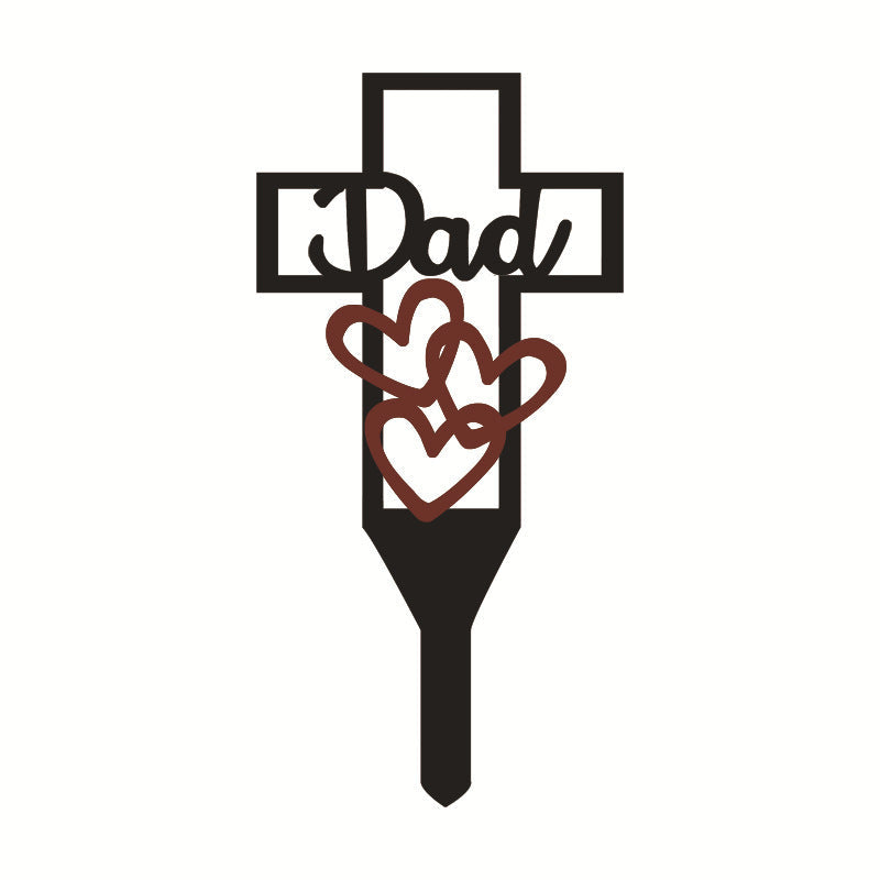 Metall Hohles Kreuz Grabschmuck Friedhofsornament für Verwandte