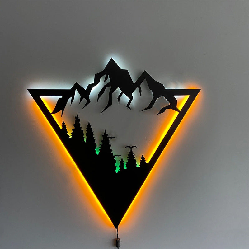 Geometrischer Berg – LED beleuchtete Wanddekoration Dschungel