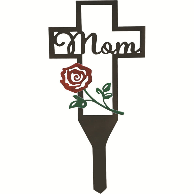 Metall Hohles Kreuz Grabschmuck Friedhofsornament für Verwandte