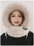 Women's scarf and plush hat two-piece set