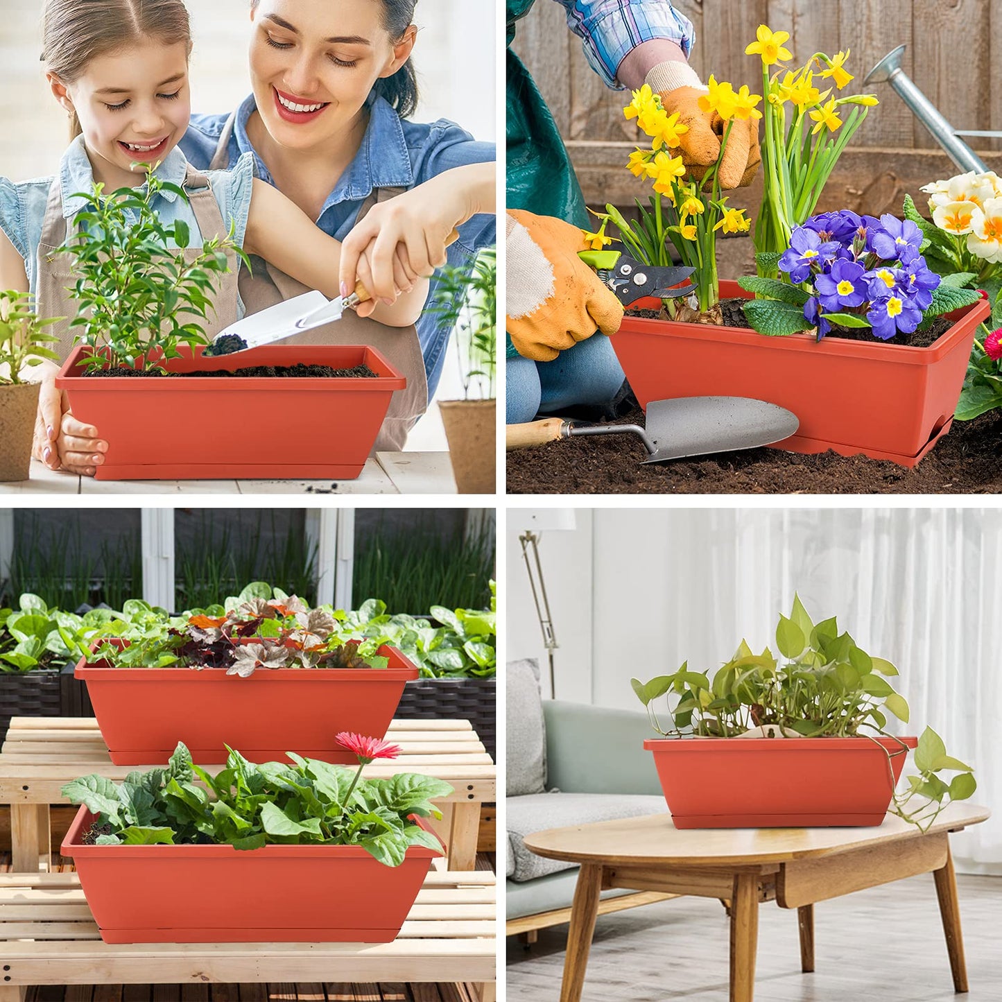 Rechteckiger Blumenkasten