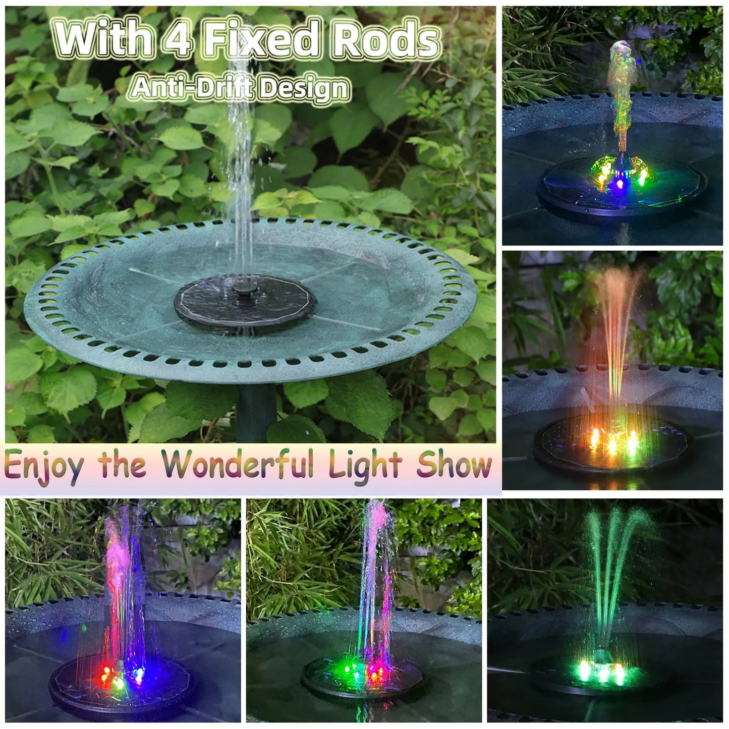Sherem LED-beleuchteter Solar-Wasserbrunnen