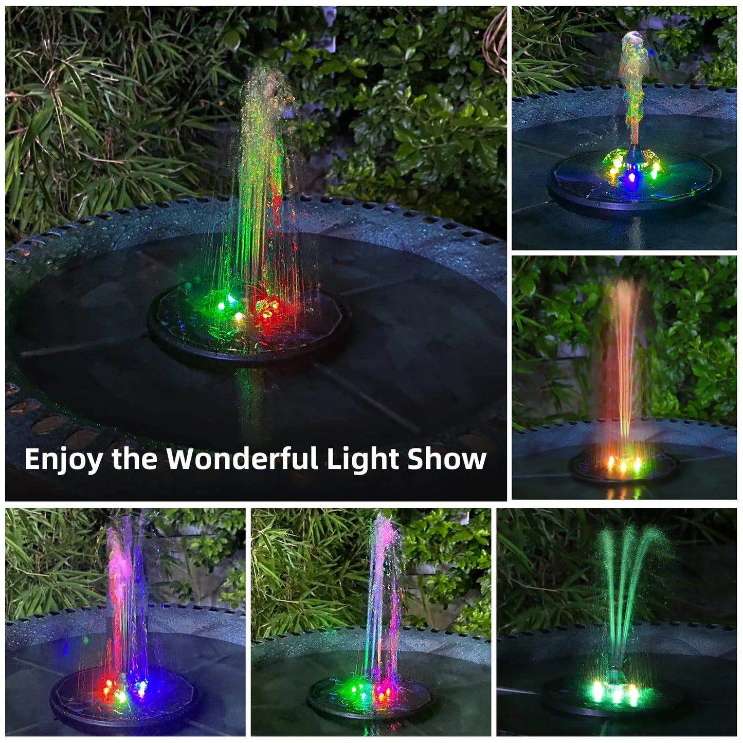 Sherem LED-beleuchteter Solar-Wasserbrunnen