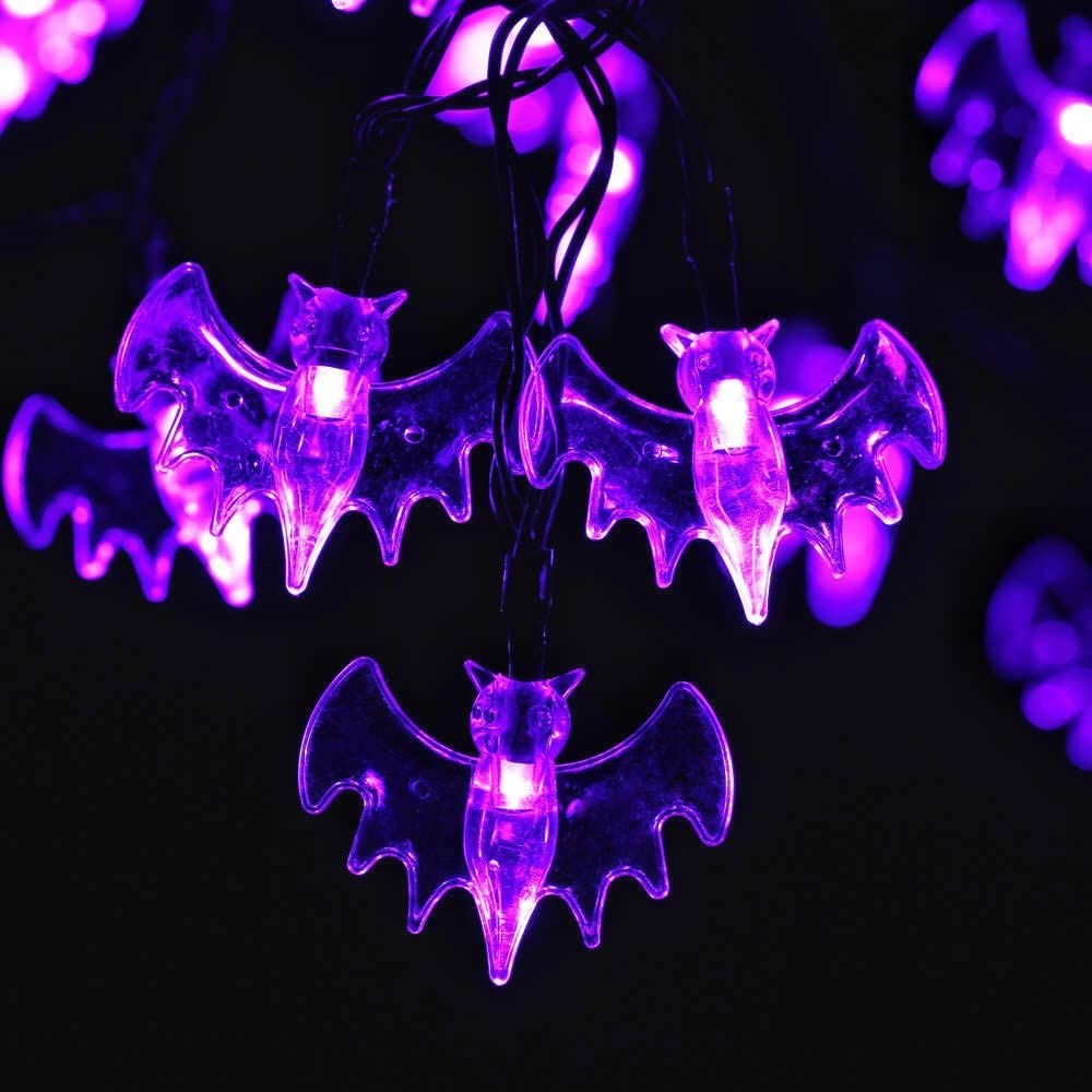 Halloween Lichterkette – Lila Fledermaus