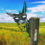 Sherem Farm Peeping Animal Metal Art