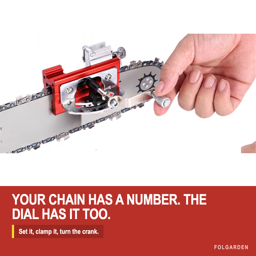 Setting the sharpener's angle dial by hand before turning the crank