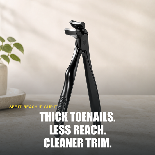 Amoroart ToeClip Pro outcome: thick toenail trimming with less reach