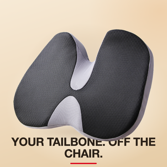 Welnax OrthoSoothe Seat Cushion, grey, seen from above
